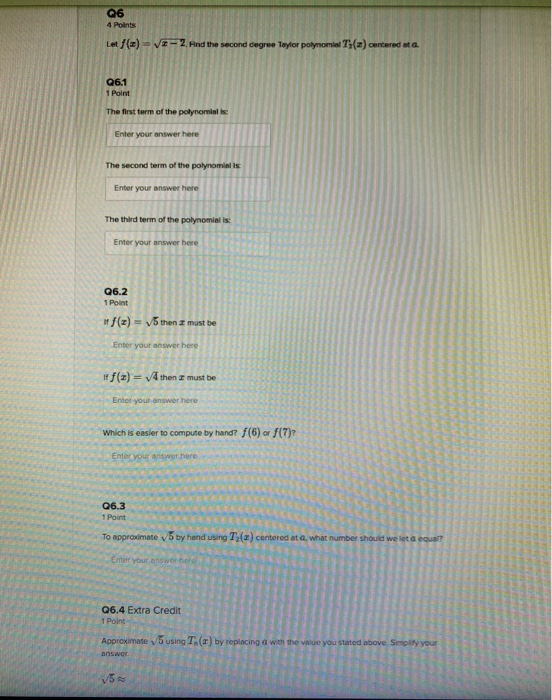 Solved Q6 4 Points Let F() =V:- 2. And The Second Degree | Chegg.com