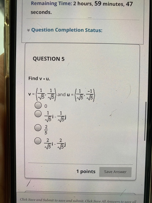 Solved seconds. * Question Completion Status: QUESTION 1 | Chegg.com