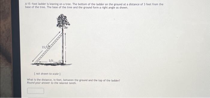 Solved A 15 -foot ladder is leaning on a tree. The bottom of | Chegg.com