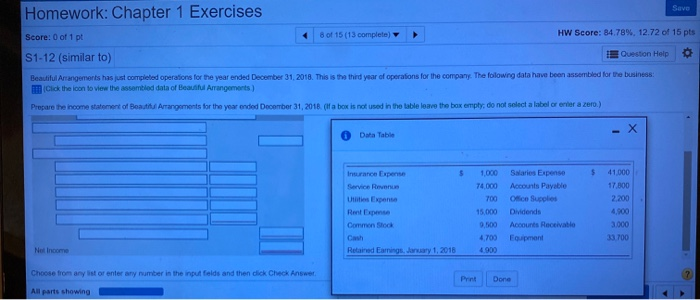 Solved Save Homework: Chapter 1 Exercises Score: 0 of 1 pl 8 | Chegg.com