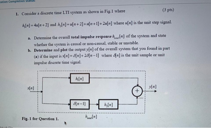 Solved Estion Completion Status: (3 Pts) 1. Consider A 