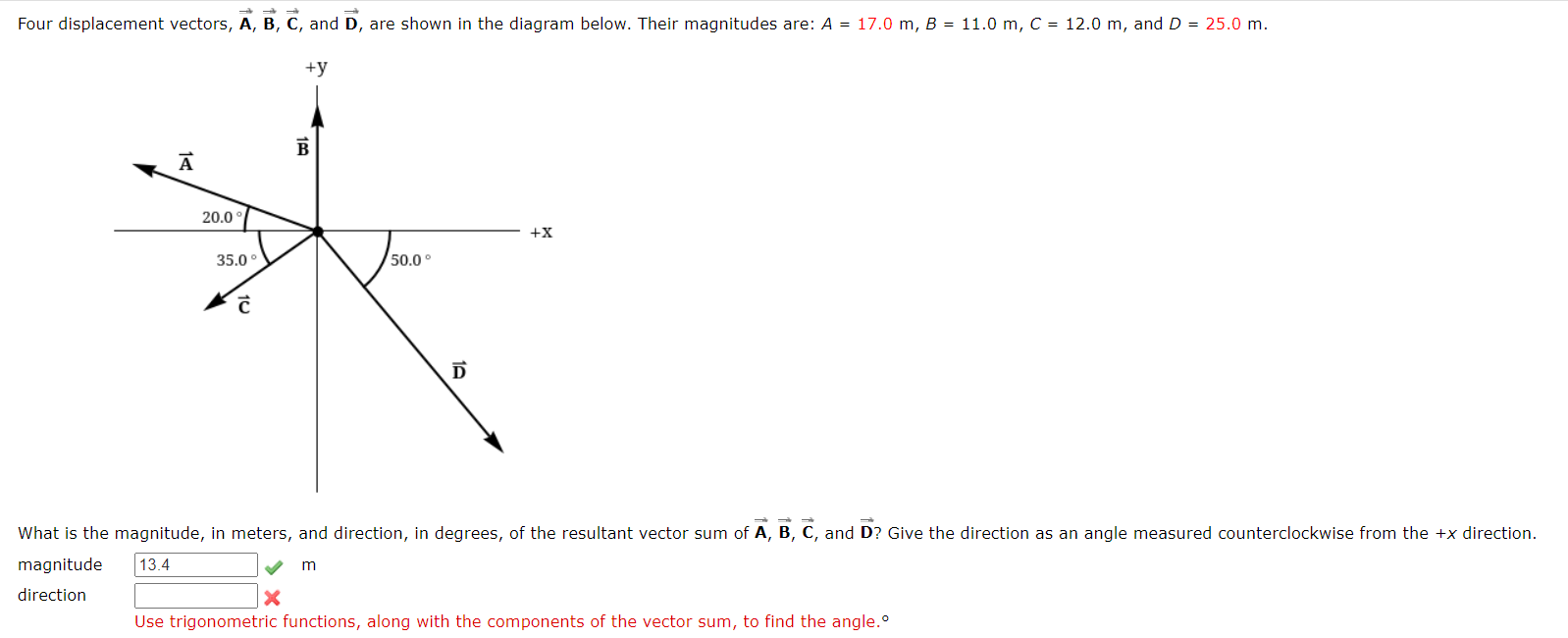Solved Four displacement vectors, vec(A),vec(B),vec(C), ﻿and | Chegg.com