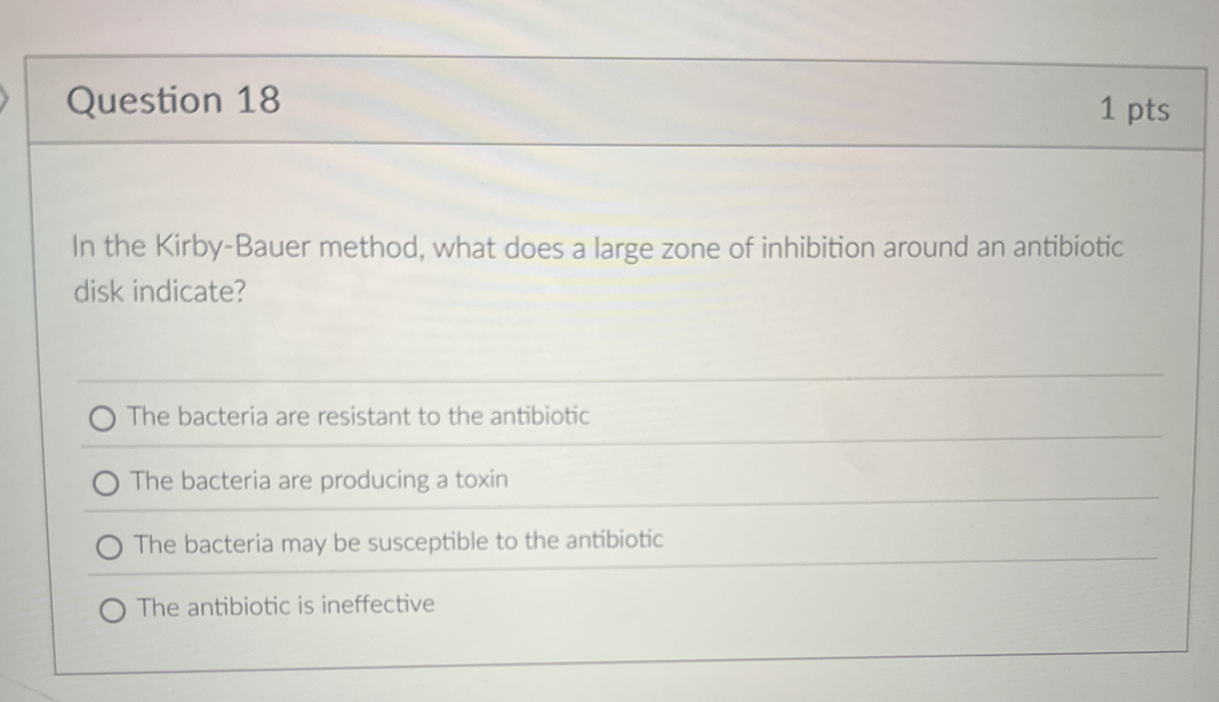 Solved Question 181 ﻿ptsIn the KirbyBauer method, what does
