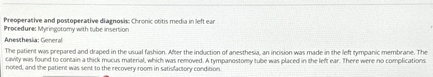 Solved Preoperative and postoperative diagnosis: Chronic | Chegg.com