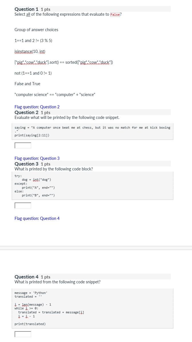 Solved Question 1 1 pts Select all of the following | Chegg.com