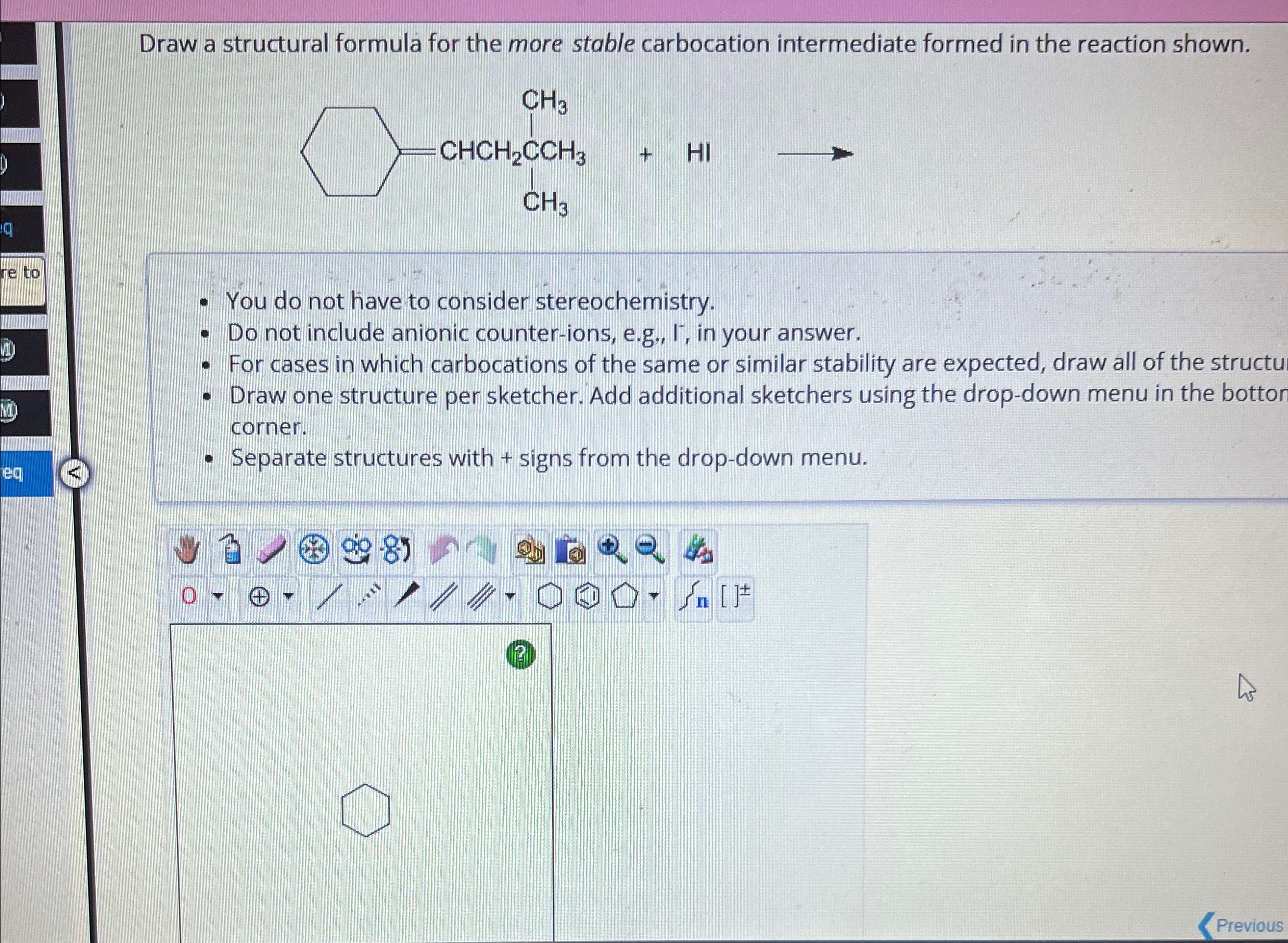 Solved Draw a structural formula for the more stable | Chegg.com