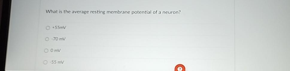 what is the resting membrane potential of a neuron in mv