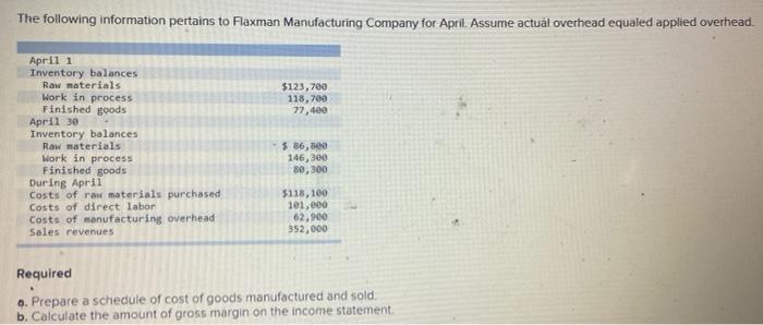 Solved The following information pertains to Flaxman | Chegg.com