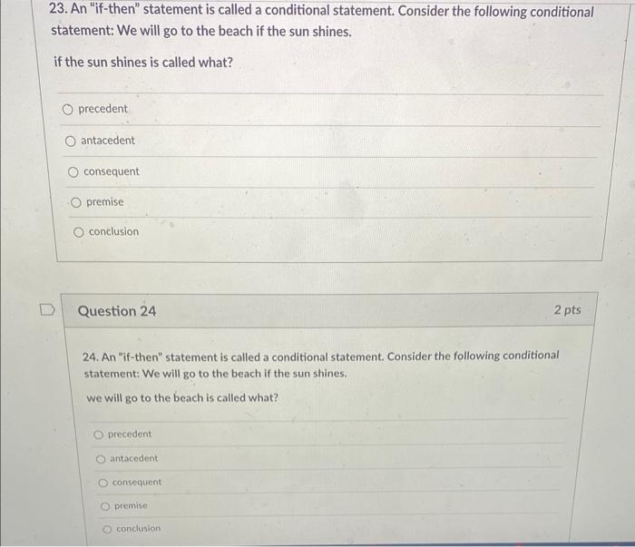 23. An "if-then" Statement Is Called A Conditional | Chegg.com