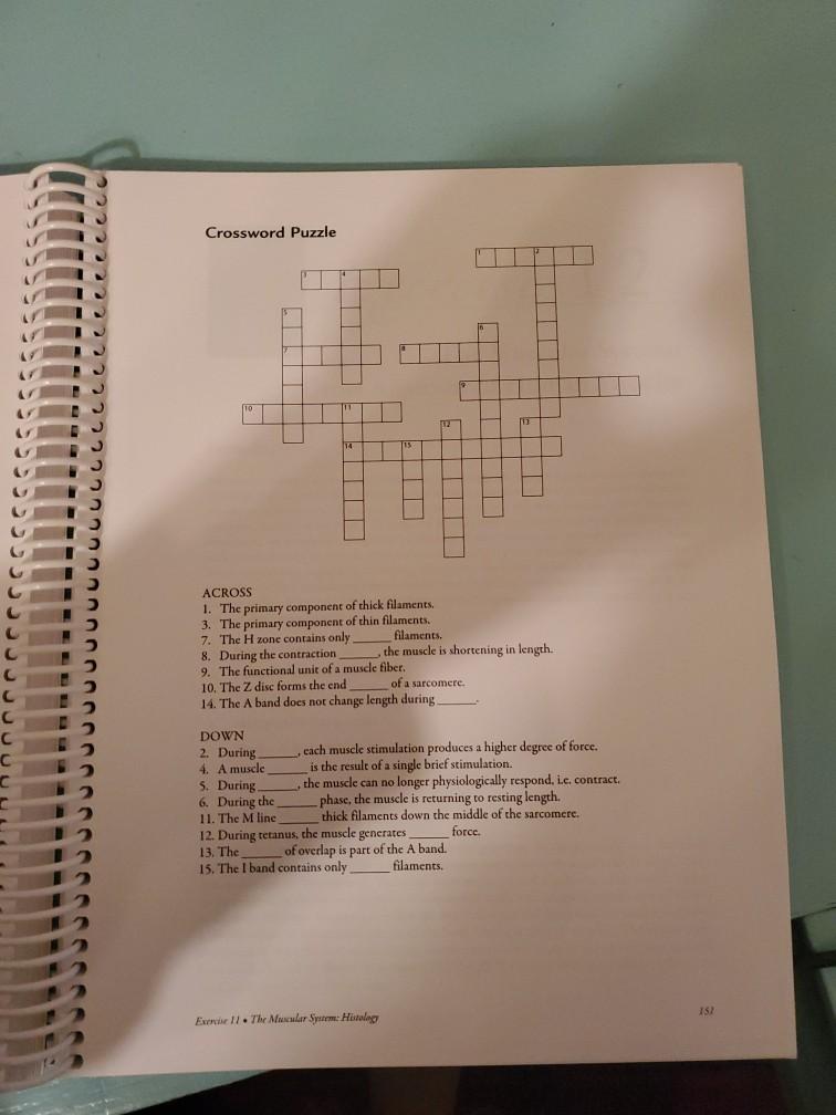 Solved Crossword Puzzle ACROSS 1 The primary component of Chegg com