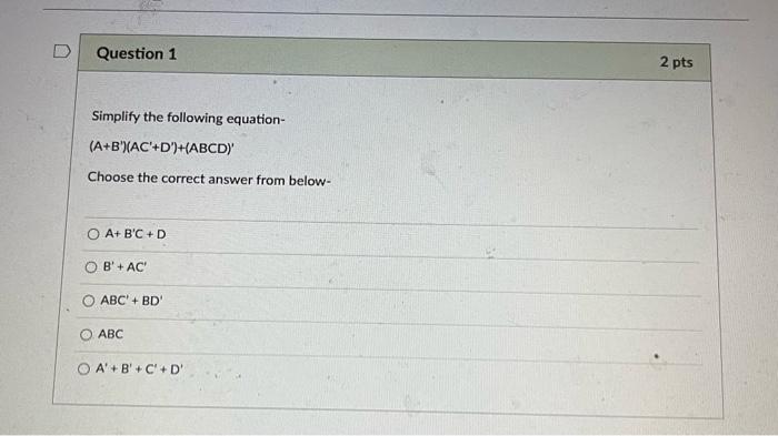 Solved Simplify the following equation- (pq)′(d+qp′)+dp | Chegg.com