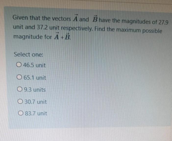 Solved Given That The Vectors A And B Have The Magnitudes Of | Chegg.com