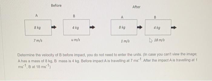 Solved Determine The Velocity Of B Before Impact, You Do Not | Chegg.com