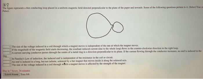 Solved The figure represents a thin conducting loop placed | Chegg.com