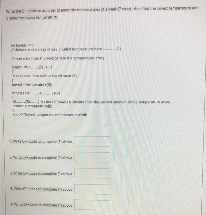 Solved Write the C++ code to ask user to enter the | Chegg.com