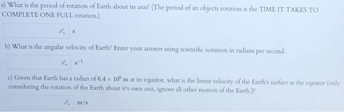 time period of rotation of earth formula