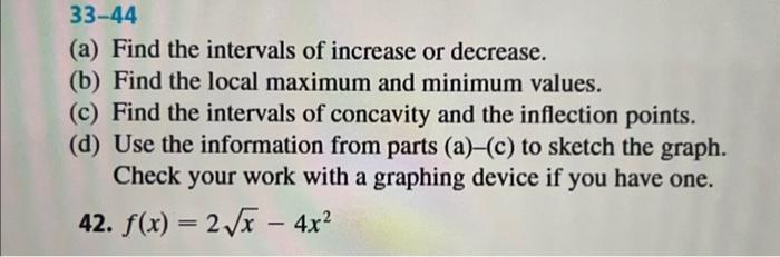 Solved A Find The Intervals Of Increase Or Decrease B