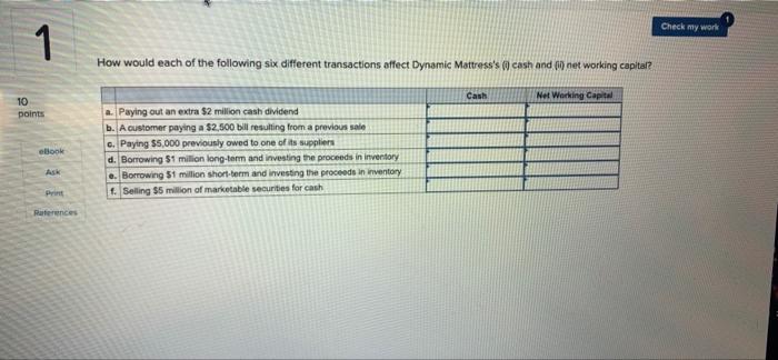 Solved Check my work 1 How would each of the following six | Chegg.com