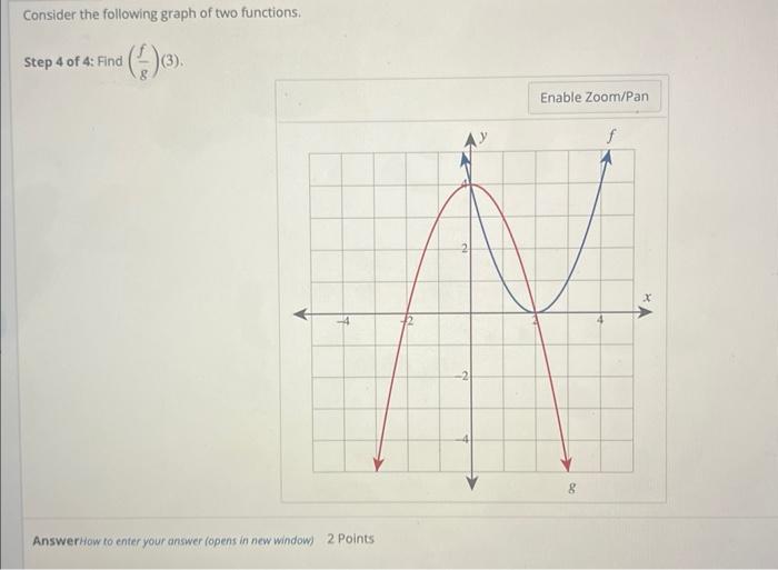 Solved Consider the following graph of two functions. Step 4 | Chegg.com