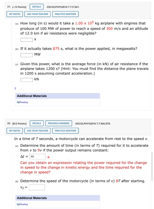 Solved Details Oscolphys2016 7 7 P 041 My Notes Practice