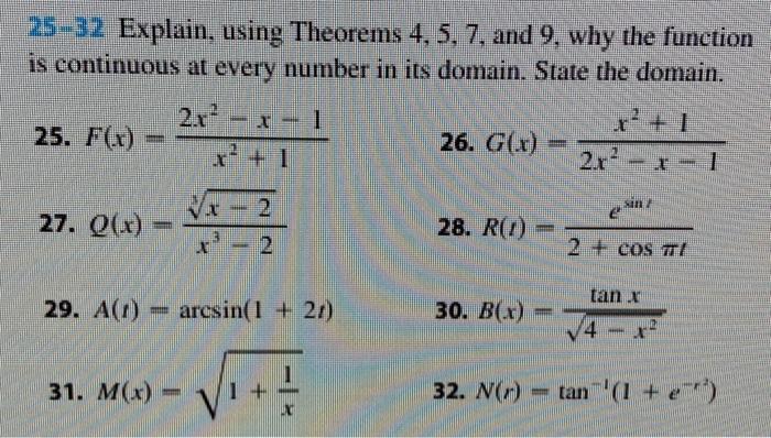 Solved 25 32 Explain Using Theorems 4 5 7 And 9 Why 9414