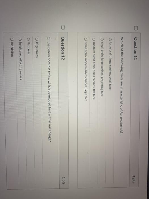 Solved Question 11 1 pts Which of the following traits are | Chegg.com
