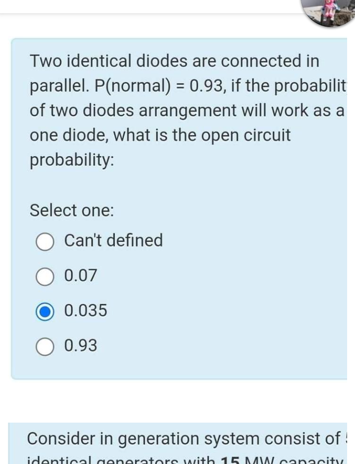 Solved Two identical diodes are connected in parallel.