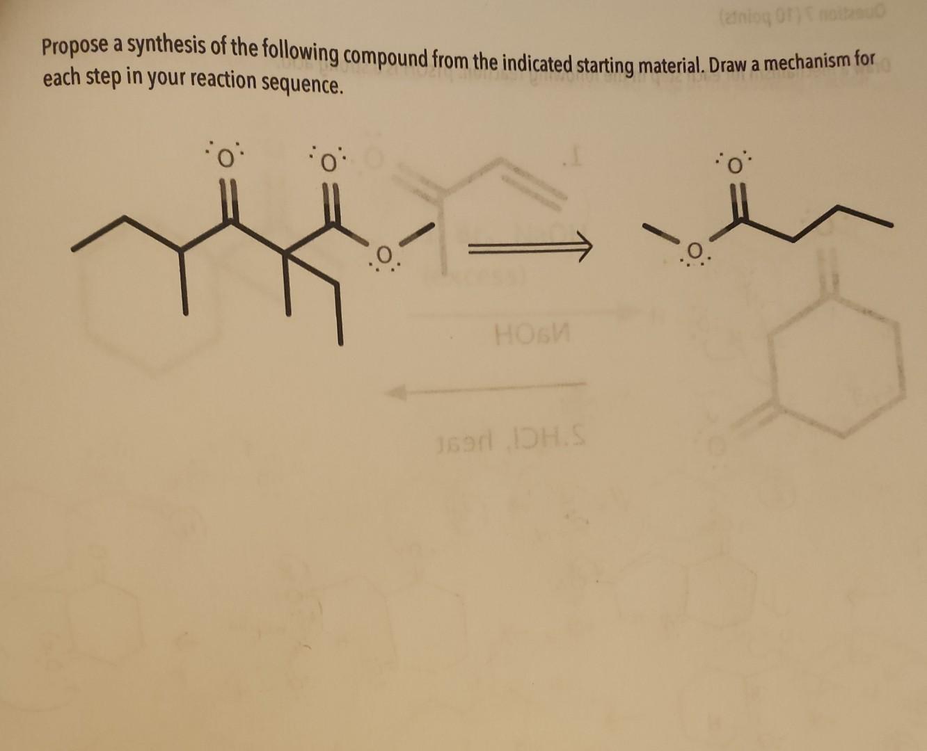 Solved Propose a synthesis of the following compound from | Chegg.com