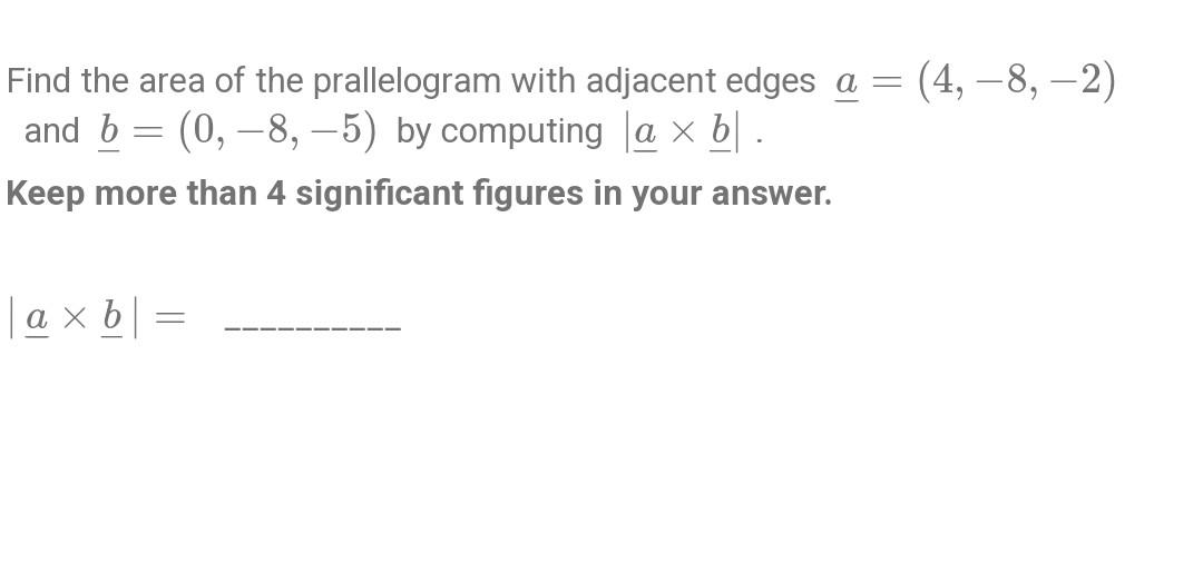 Solved Find the area of the prallelogram with adjacent edges | Chegg.com