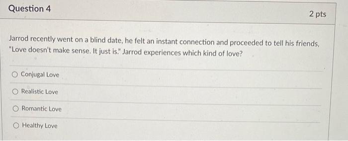 Jarrod recently went on a blind date, he felt an | Chegg.com