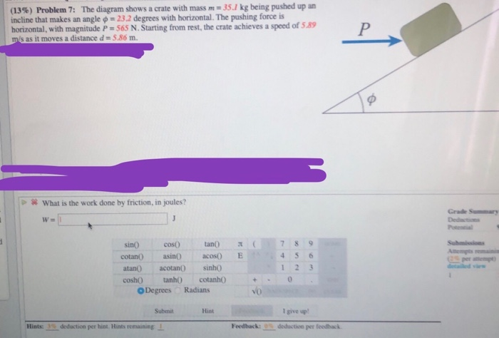 Solved 13 Problem 7 The Diagram Shows A Crate With Ma Chegg Com