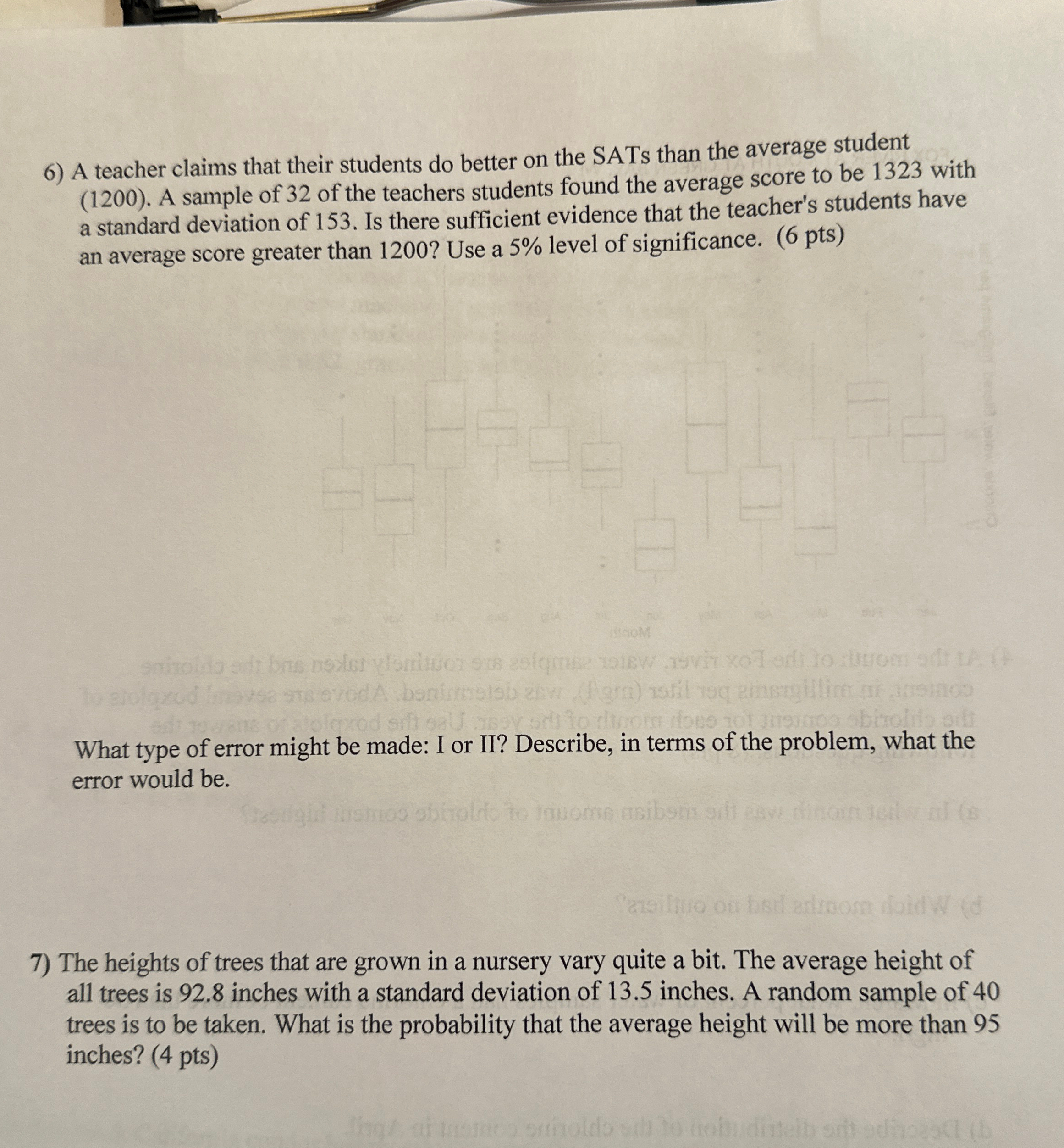 Solved A teacher claims that their students do better on the | Chegg.com