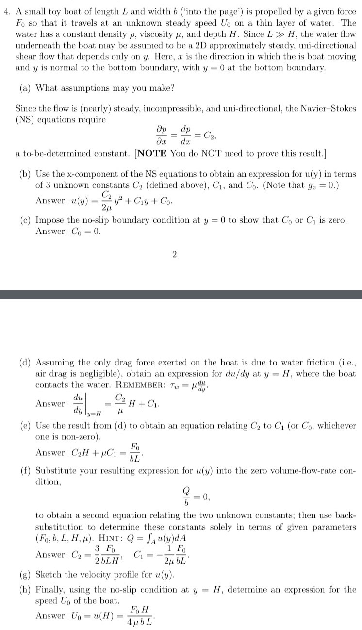 Volume Formula Solve For R Solved A small toy boat of length L and width b ('into the | Chegg.com
