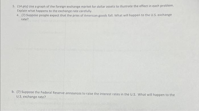 Solved 5. (14 Pts) Use A Graph Of The Foreign Exchange | Chegg.com