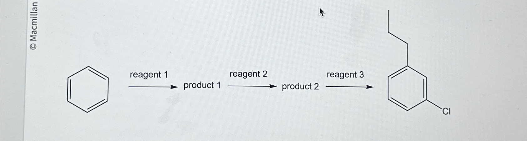 Solved →reagent1 ﻿product 1→reagent2 ﻿product 2→reagent3 | Chegg.com