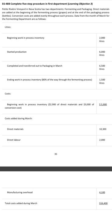 Solved E6-48B Complete five-step procedure in first | Chegg.com