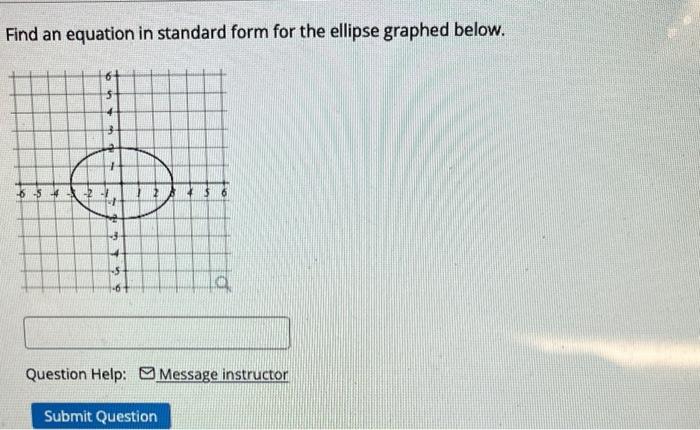 Solved Find an equation in standard form for the ellipse | Chegg.com