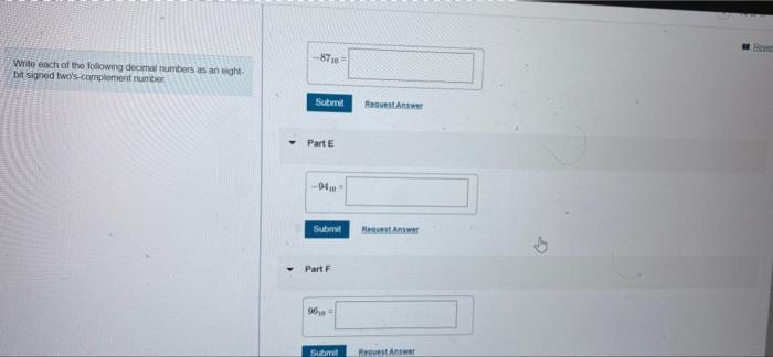 Solved Write each of the following decimal numbers as an | Chegg.com