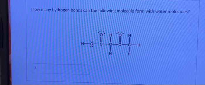 Solved How Many Hydrogen Bonds Can The Following Molecule