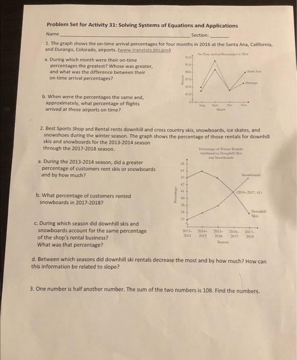 Solved Problem Set for Activity 31: Solving Systems of | Chegg.com
