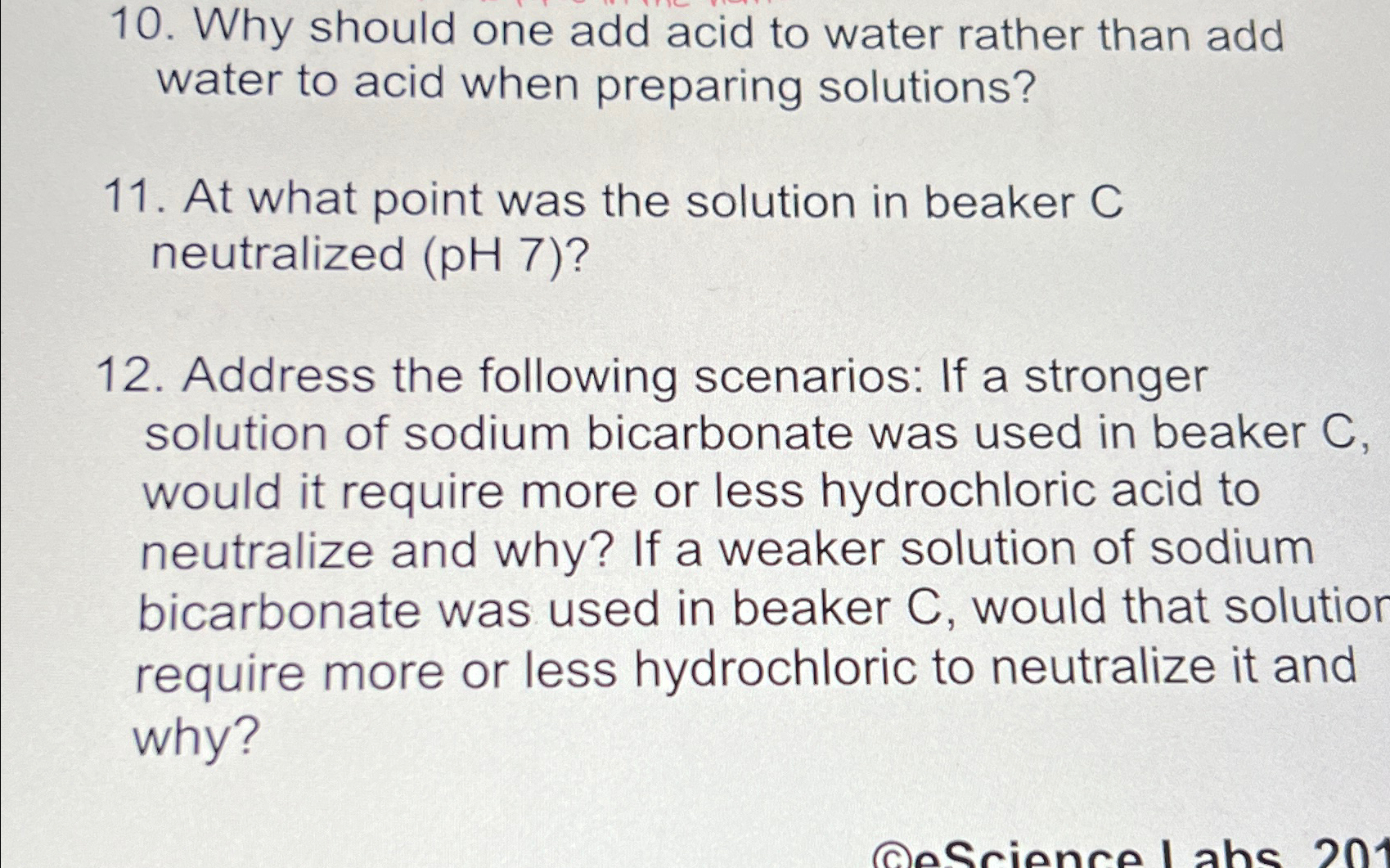 Solved Why should one add acid to water rather than add