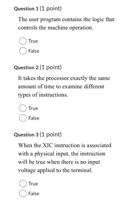 Solved The user program contains the logic that controls the | Chegg.com