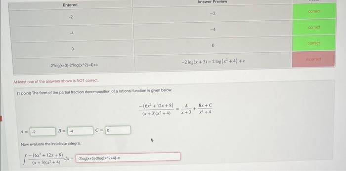It says this is wrong yet i've tried it multiple | Chegg.com