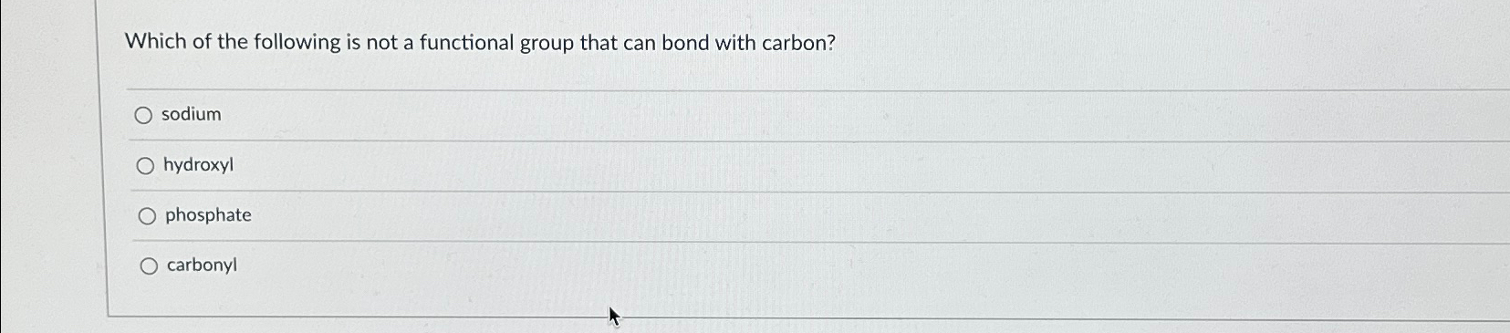 Solved Which of the following is not a functional group that | Chegg.com