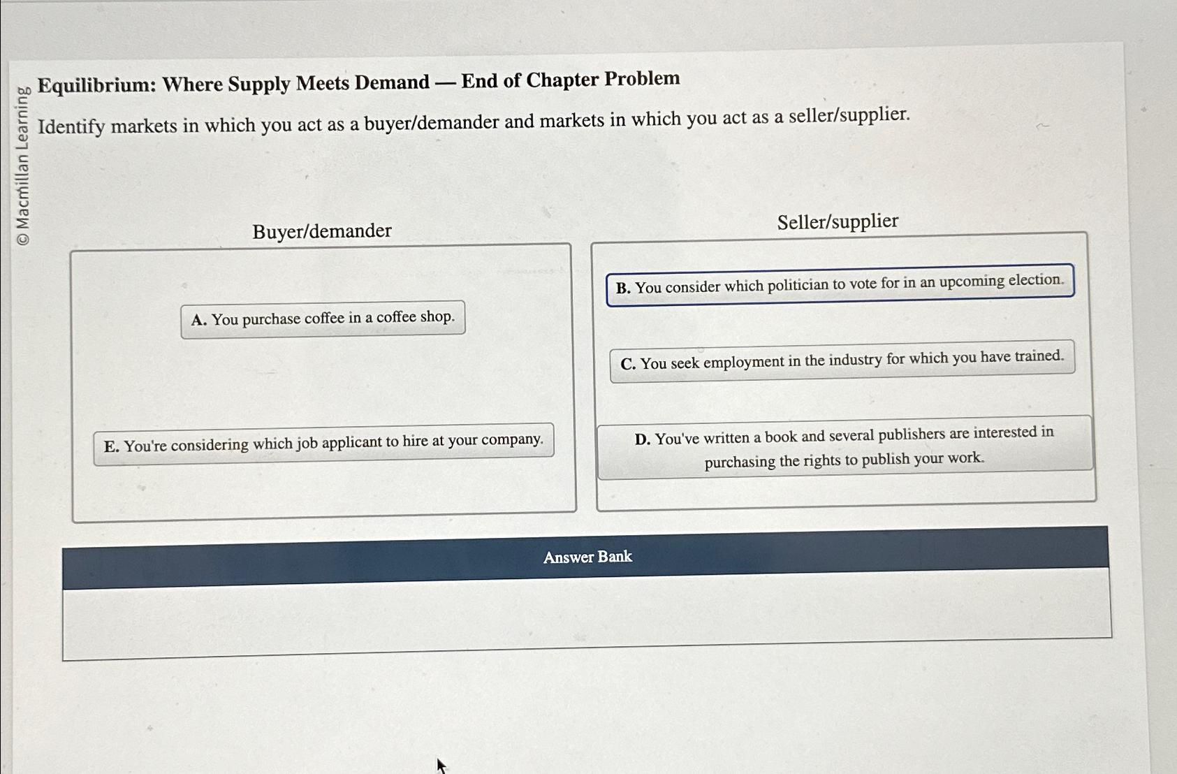 Solved ?∞ ﻿Equilibrium Where Supply Meets Demand ﻿End of
