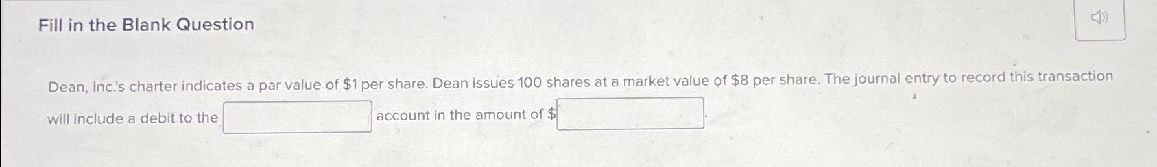 Solved Fill in the Blank Question\\nDean, Inc.'s charter | Chegg.com