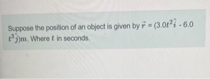 Solved Suppose the position of an object is given by | Chegg.com
