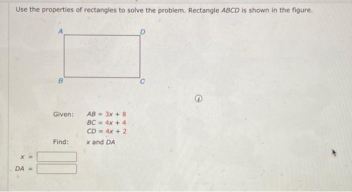 Question Video: Using the Properties of Rectangles to Solve