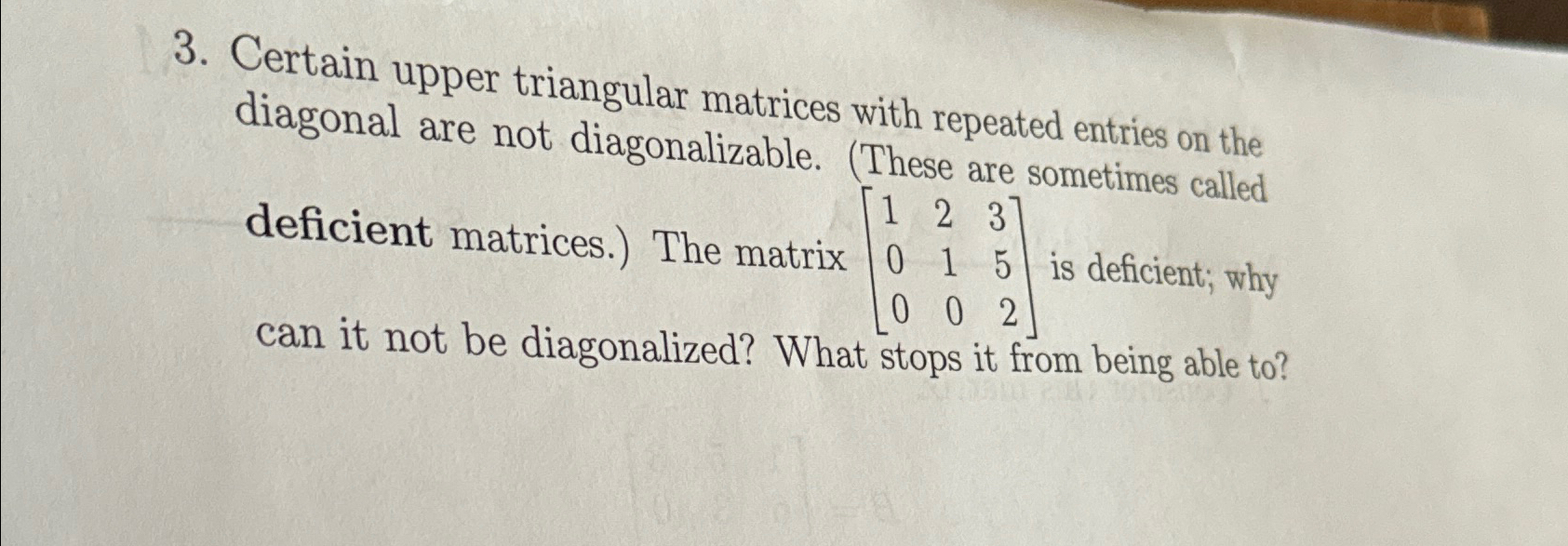 Solved Certain upper triangular matrices with repeated | Chegg.com