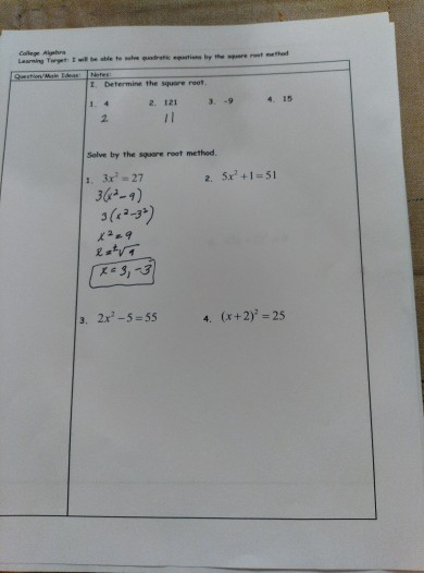 Solved College Algebra I Determine The Square Root 2 121 Chegg Com